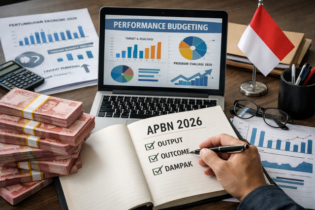 ilustrasi performance budgeting system hasil image generate dari chatgpt