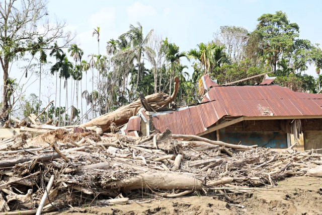 Tumpukan kayu yang terbawa banjir di Aceh. Foto: Dok. Kemendagri