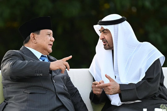 Pertemuan antara Presiden Prabowo Subianto buka dengan Presiden Uni Emirat Arab, Mohamed bin Zayed Al Nahyan, Kamis (26/2/2026). Foto: Instagram/@sekretariat.kabinet