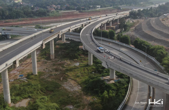 Pembangunan tol jakarta-cikampek II selatan paket 2A. Foto: Dok. Hutama Karya