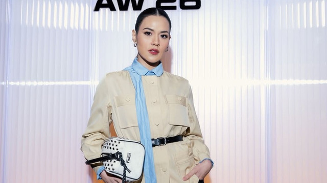 Raisa di Onitsuka Tiger Autumn/Winter 2026 Show di Milan Fashion Week, Rabu (25/2/2026). Foto: Instagram/@raisa6690