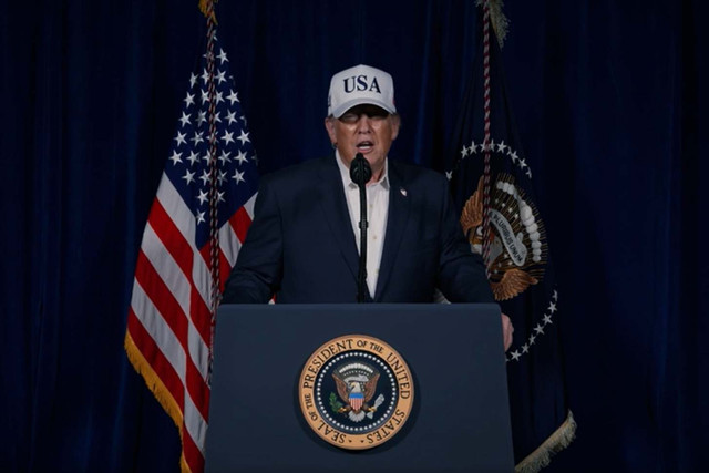 Presiden AS Donald Trump menyatakan serangan ke Iran pada Sabtu (28/2/2026). Foto: Truth/Donald Trump