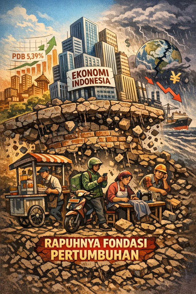 foto: ilustrasi rapuhnya penopang pertumbuhan kita