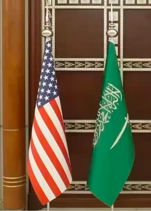 Ilustrasi bendera AS dan Arab Saudi Foto: X/@USAinKSA