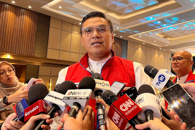 Vice President Corporate Communication Pertamina, Muhammad Baron, saat acara Silaturahmi dan Buka Puasa Bersama, Selasa (3/3/2026). Foto:  Fariza/kumparan