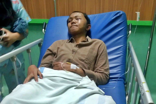 Arnendo (20), mahasiswa Universitas Diponegroro (Undip) Semarang yang diduga menjadi korban penganiayaan puluhan mahasiswa hingga babak belur. Foto: Dok. Istimewa