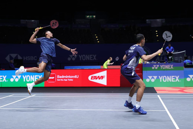 Fajar Alfian/Shohibul Fikri di All England 2026. Foto: Dok. PBSI