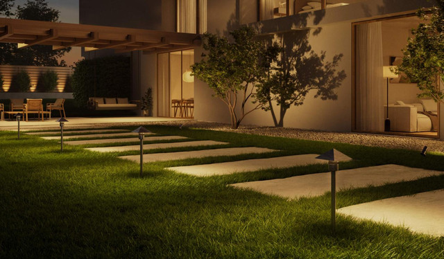 Ilustrasi lampu tanam lantai outdoor 2026. Foto: Dok. Lutron
