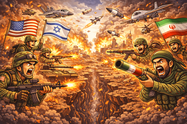 Ilustrasi AS-Israel vs Iran Foto: Dok. ChatGPT