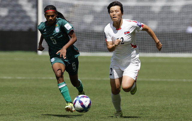 Pertandingan Bangladesh vs Korea Utara di matchday kedua Piala Asia Wanita 2026, Jumat (6/3). Foto: AFC