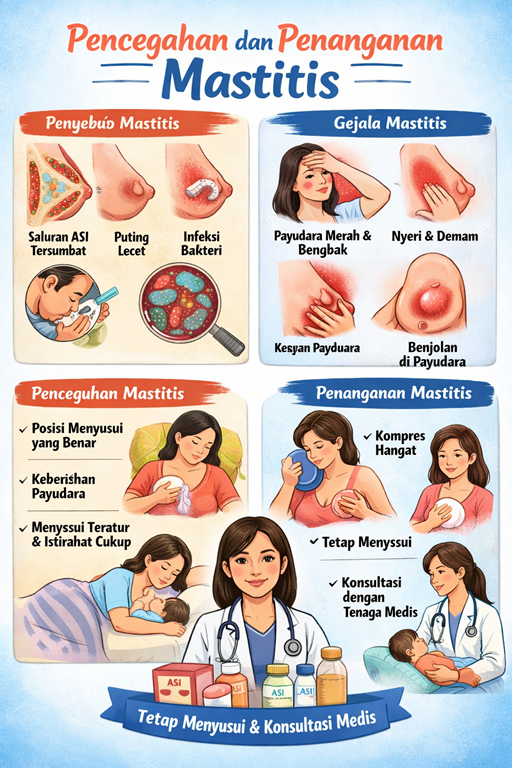 Ilustrasi Pencegahan dan Penanganan Mastitis (Sumber Gambar: ChatGPT AI)