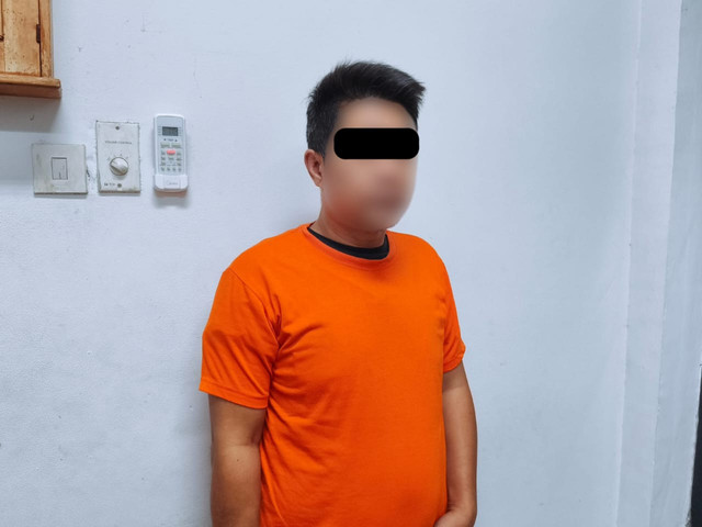 DS, pelaku yang merekam dan mengamankan korban kasus pelecehan seksual di toilet Bandara Ngurah Rai. Foto: Dok. Polres Bandara Ngurah Rai