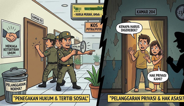 Alt image: razia pasangan di hotel oleh aparat