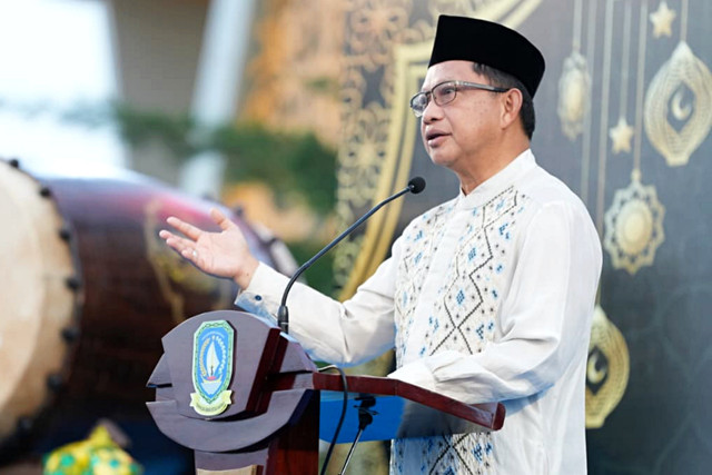 Mendagri Tito Karnavian dalam acara Penutupan Kepulauan Riau Ramadan Fair Tahun 2026 di halaman Gedung Dekranasda, Kota Tanjungpinang, Kepulauan Riau, Minggu (8/3/2026). Foto: Dok. Kemendagri