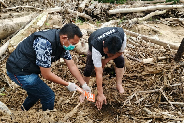 Lokasi penemuan kerangka manusia yang ditemukan ditumpukan kayu di Tapanuli Selatan, Jumat (6/3/2026). Foto: Polres Tapsel