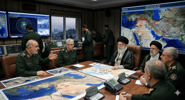 Visualisasi Iran di tengah perang melawan AS dan Israel. (Sumber : Gemini AI)