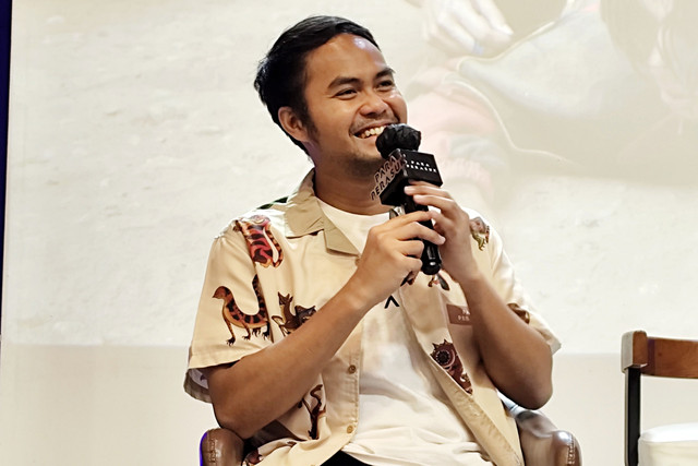 Wregas Bhanuteja saat press junket Para Perasuk di kawasan Jakarta Selatan, Senin (9/3/2026). Foto: Salsha Okta Fairuz/kumparan