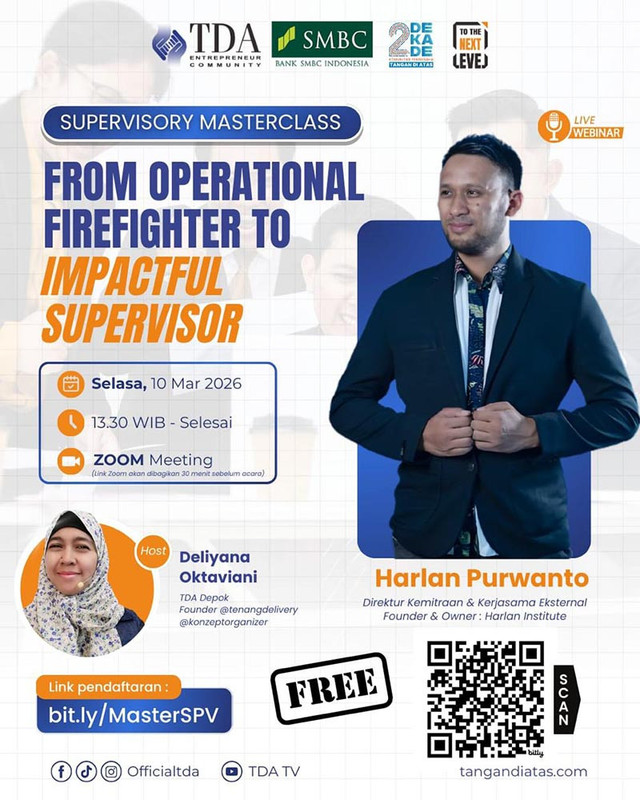 TDA Gelar Supervisory Masterclass, Harlan Purwanto Bahas Kepemimpinan Tim