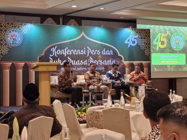 Gabungan Pengusaha Kelapa Sawit Indonesia (GAPKI) menggelar konferensi pers sekaligus buka puasa bersama di Hotel Shangri-La, Jakarta. Foto: Nadia Riso/kumparan