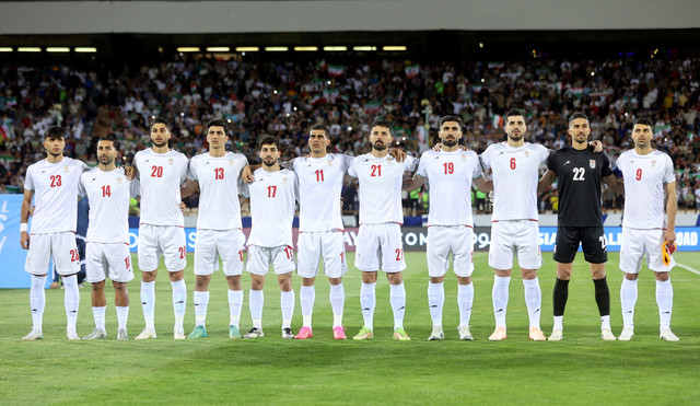 Timnas Iran jelang pertandingan Kualifikasi Piala Dunia 2026 yang digelar di Azadi Stadium, Teheran, pada 10 Juni 2025. Foto: Majid Asgaripour/WANA (West Asia News Agency) via REUTERS