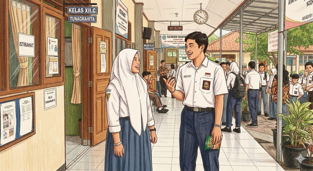 Yang muda yang tunagrahita pun mempunyai hak sama dalam bercinta. (Sumber: Ilustrasi Kreasi Gemini3 AI).