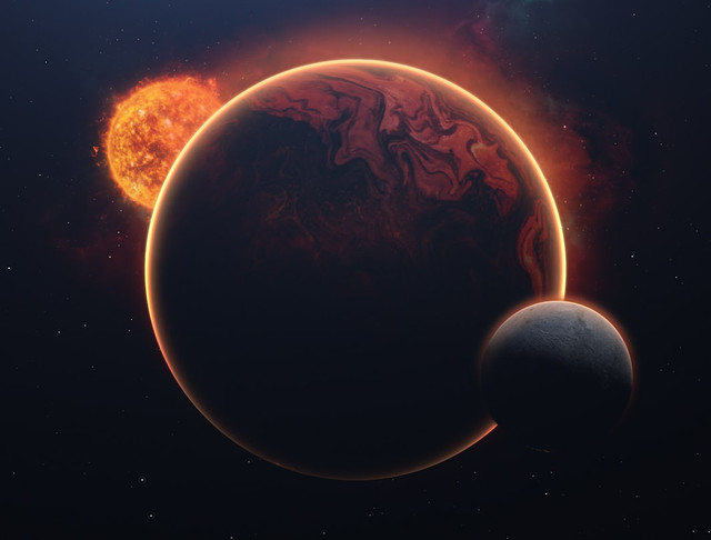 Ilustrasi fenomena dua planet bertabrakan. Foto: Unsplash.com/Javier Miranda