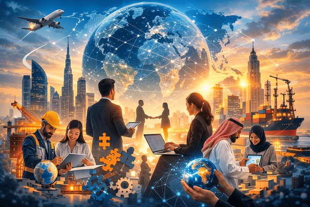 Ilustrasi Tenaga Kerja Global. Sumber: ChatGPT