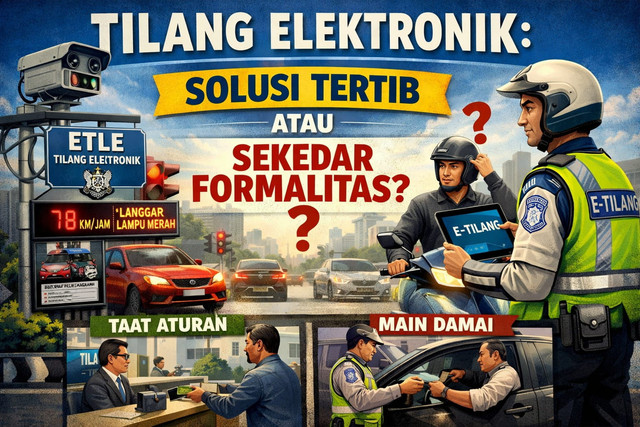 Gambar dibuat GPT AI menggambarkan tilang elektronik menjadi sebuah permasalahan