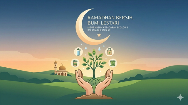 Ilustrasi Ramadan, sampah, dan ujian kesalehan ekologis. Foto: Gemini AI