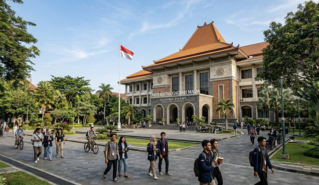 ilustrasi gedung kampus. foto: gemini ai