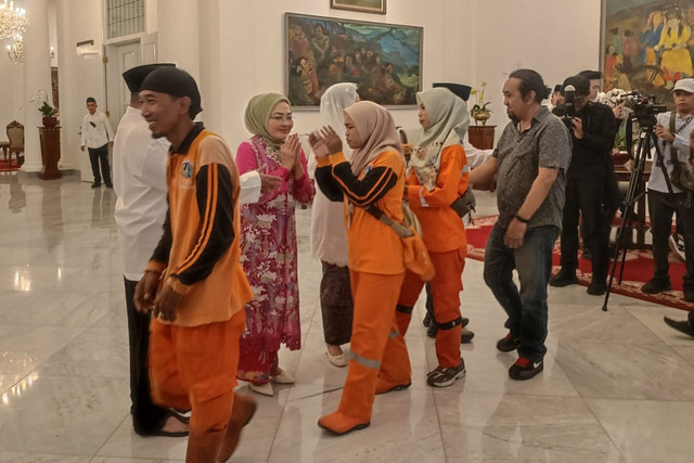 Suasana halalbihalal dengan Gubernur DKI Jakarta Pramono Anung dan Wakil Gubernur Rano Karno di Pendopo Balai Kota Jakarta, Sabtu (21/3/2026). Foto: Ryan Iqbal/kumparan