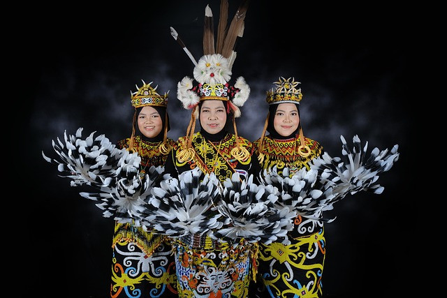 Motif pakis pada pakaian adat Dayak mengandung makna yang mendalam. Sumber foto: pixabay.com