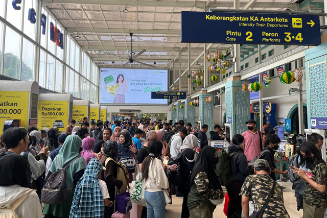 Ilustrasi mudik menggunakan kereta api.  Foto: KAI