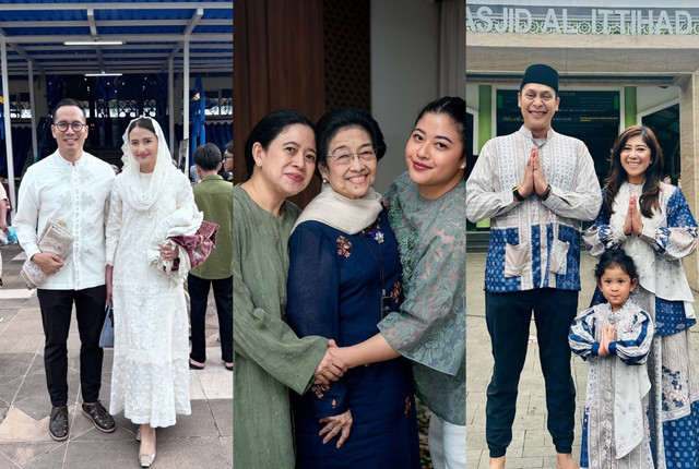 Gaya pejabat perempuan saat Lebaran. Foto: Instagram @puanmaharani, @meutya_hafid, @dyahroroestiwp