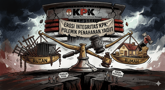 Ilustrasi erosi integritas KPK. Foto: Gemini AI