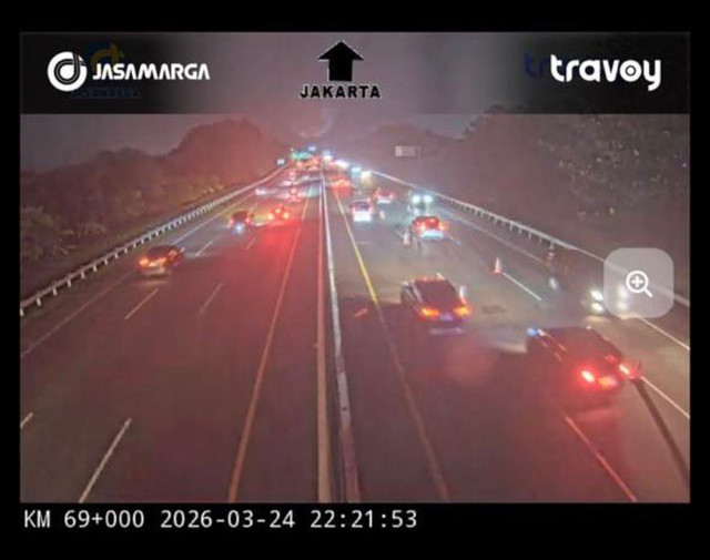 Lalin Jakarta-Cikampek, Selasa (24/3) malam. Foto: Dok. Travoy Jasa Marga