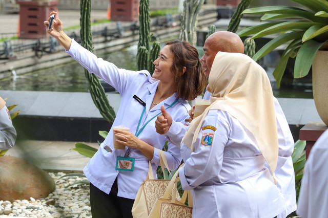 Suasana halal bihalal Gubernur DKI Jakarta Pramono Anung dan Wakil Gubernur DKI Jakarta Rano Karno bersama ASN Pemprov DKI Jakarta di Balai Kota, Jakarta Pusat, Rabu (25/3/2026). Foto: Iqbal Firdaus/kumparan