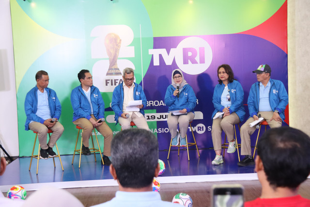 Konferensi pers perkembangan persiapan TVRI untuk siaran Piala Dunia 2026, Rabu (25/3). Foto: Dok. TVRI