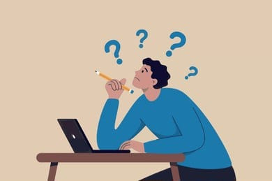 Ilustrasi sedang berpikir dan bertanya tentang sesuatu. Foto: shutterstock, 2727544283.