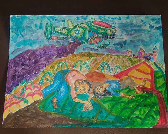 Lukisan Karya Irsad Ade Irawan yang berjudul Toxic from the Air, (2026). Acrylic on Paper, A3