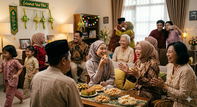 Suasana kumpul keluarga (AI)