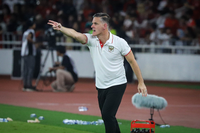 Pelatih Timnas Indonesia John Herdman pada pertandingan FIFA Series 2026 antara Timnas Indonesia vs Saint Kitts and Nevis di Stadion Gelora Bung Karno, Jumat (27/3/2026). Foto: Iqbal Firdaus/kumparan