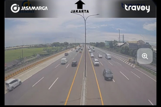Update Lalu Lintas Tol Trans Jawa GT Kali Kangkung-Cawang, Sabtu (28/3/2026) siang. Foto: Dok. CCTV Travoy Jasa Marga