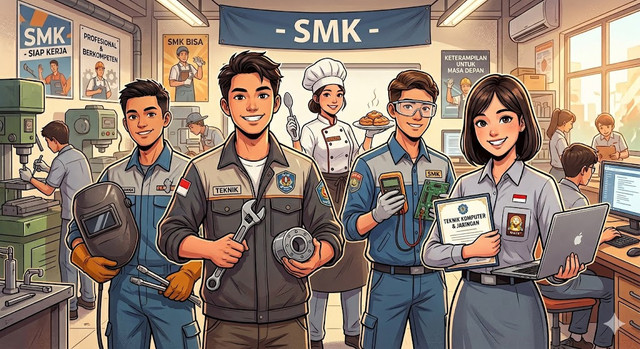 Ilustrasi siswa SMK. Foto: Dokumentasi pribadi