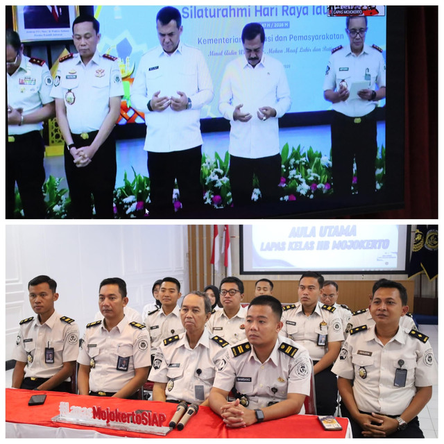 Perkuat Sinergi, Lapas Mojokerto Ikuti Silahturahmi Idul Fitri 1447 H Kemenimipas Secara Virtual (Foto:HumasLapasMoker)