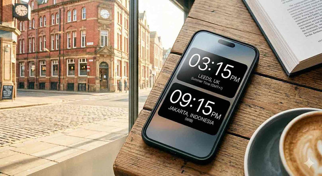 Ilustrasi Pebedaan Waktu Indonesia dan Inggris Dok. Generataed AI