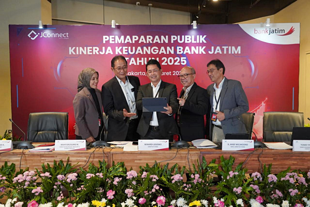 Pemaparan Publik Kinerja Keuangan Bank Jatim Tahun 2025 yang telah dilaksanakan pada hari Senin (30/3/2026) di Hotel Discovery SCBD Jakarta. Foto: Dok. Bank Jatim