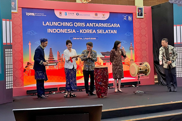 Acara Launching QRIS Antarnegara Indonesia - Korea Selatan di Gedung Pusat BI, Jakarta Pusat, Rabu (1/4/2026). Foto: Najma Ramadhanya/kumparan