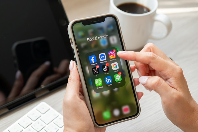 Ilustrasi bermain media sosial. Foto: Vasin Lee/Shutterstock