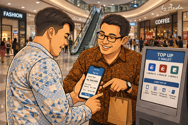 Top-up e-wallet tidak dikenakan PPN. (Sumber:Anda)